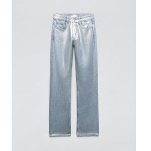 Viral NWT Zara Metallic Silver Jeans